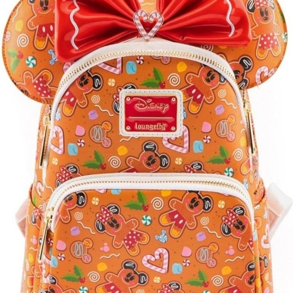 Loungefly Gingerbread Mouse Backpack - Orange and Red
